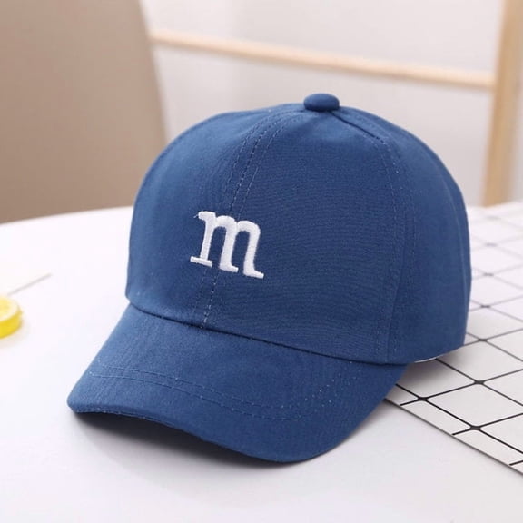Children's  The letter M Baseball Cap for Girls Boy Hats Sunscreen Baby Hat Hip Hop M Letter Embroidered Kids Caps 1-6-8-12-15 Years