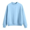 thumbnail image 1 of Children's Thickened Sweatshirts Velvet Lined Soft Warm Crewneck Pullover Tops Comfortable Long Sleeve Sweatshirts Blue 14 Years, 1 of 7