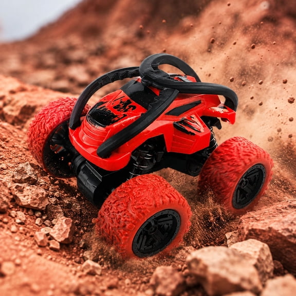 Children's Toy Inertial Car Toy Set Four Wheel Drive, Off Road Vehicle Model Pull Back Car, Durable Colorful Stunt Toy, Fun Gift for Boys Girls Indoor Outdoor Play