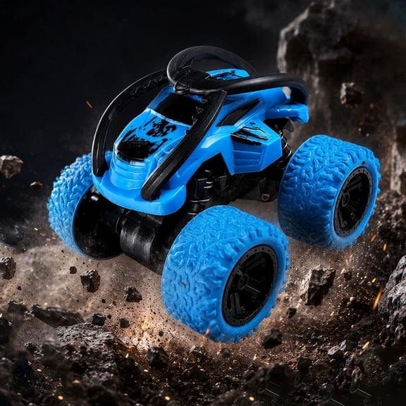 Children's Toy Inertial Car Toy Set Four Wheel Drive, Off Road Vehicle Model Pull Back Car, Durable Colorful Stunt Toy, Fun Gift for Boys Girls Indoor Outdoor Play