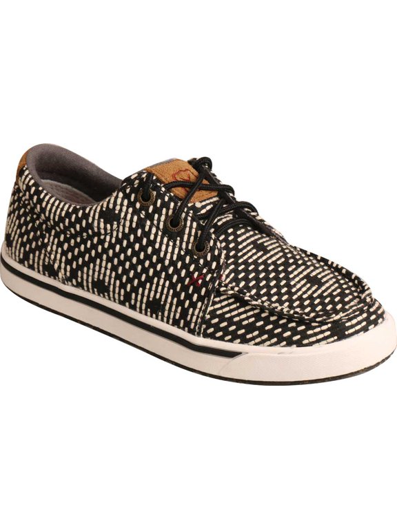 Children's Twisted X YCA0008 Kicks Moc Toe Sneaker Black/White Fabric