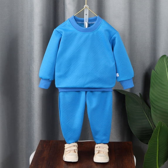 Children's Two-Piece Set, Long Sleeve Round Neck Sweatshirt and Pants, Casual Comfortable Outfit for Kids, Soft Breathable Fabric for Daily Wear and Play