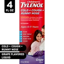 Children's Tylenol Cold + Cough + Runny Nose Medicine, Grape, 4 fl. oz