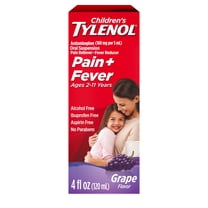 Children's Tylenol Pain   Fever Relief Cold Medicine, Grape, 4 fl. oz
