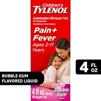 Children’s Tylenol Pain   Fever Relief Medicine, Bubble Gum, 4 fl. oz