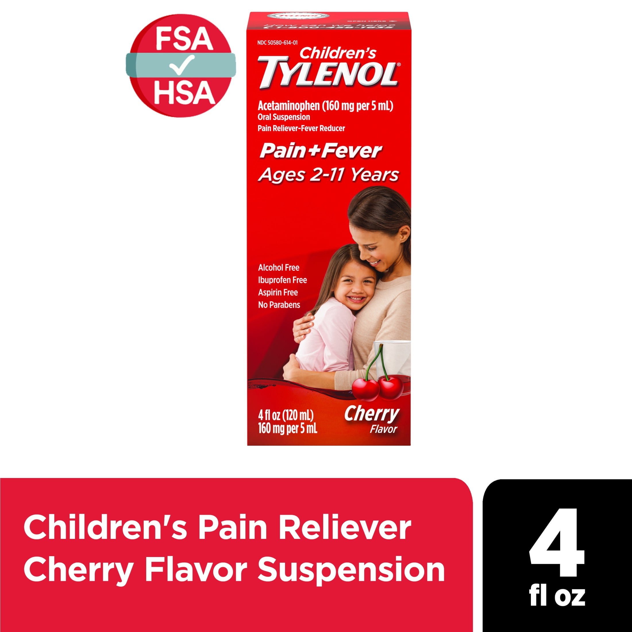 Children's Tylenol Pain + Fever Relief Medicine, Cherry, 4 fl. oz