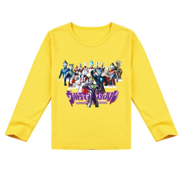 Children's Ultraman Fashionable Long Sleeve T-shirt, Soft and Breathable for Spring for Boys and Girls
