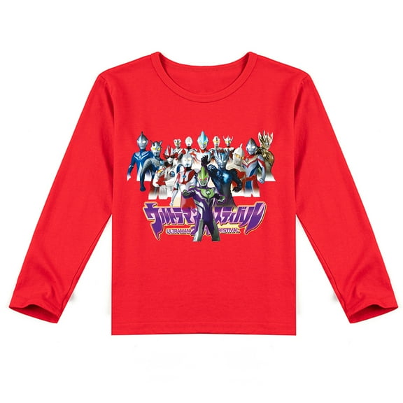 Children's Ultraman Fashionable Long Sleeve T-shirt, Soft and Breathable for Spring for Boys and Girls
