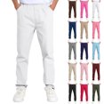 thumbnail image 1 of Children's Uniform Pants Elastic Waist Solid Color Straight Leg School Chinos Comfortable Dress Trousers for Boys & Girls 5-14 Years, 1 of 1