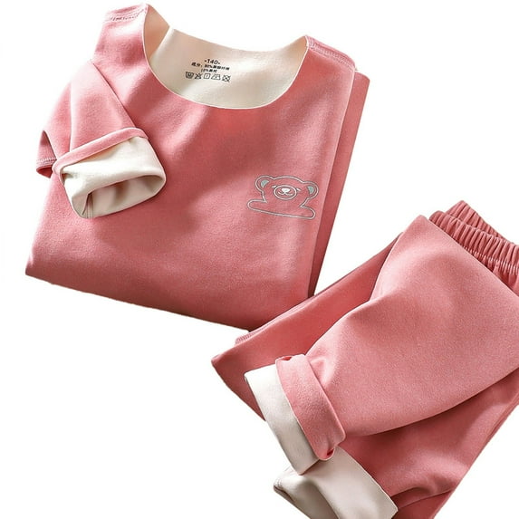 Children's Velvet Set Autumn And Winter New Boys' Long Set Large Children's Warm Underwear Set Children's Wear