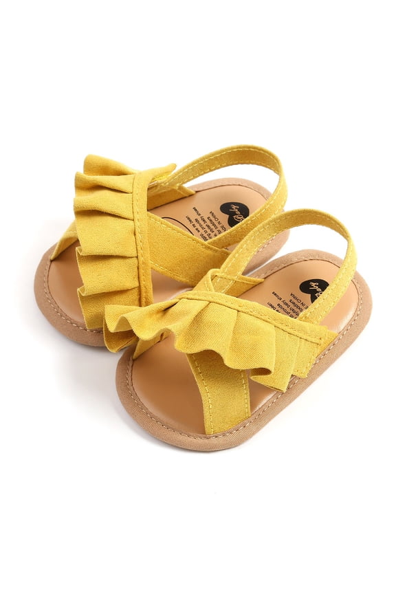 Children's Walking Shoes Baby Sandals for Soft Sole Summer Casual Shoes Breathable Lightweight Comfortable First for Boys Girls 0 18 Months Casual Shoes Color:Yellow,Size:6-12 Months