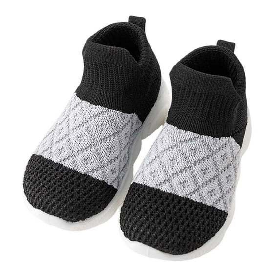 Children's Walking Shoes Baby Sneakers for First Soft Sole Shoes Breathable Comfortable Toddler Shoes for Boys Girls Daily Casual Wear Casual Shoes Color:Black,Size:6