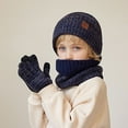 thumbnail image 1 of Children's Warm Winter Hat Neck and Gloves Set for Ages 4 to 10 - Cozy Knitted Woolen Ensemble with Ear for Big Kids, 1 of 5