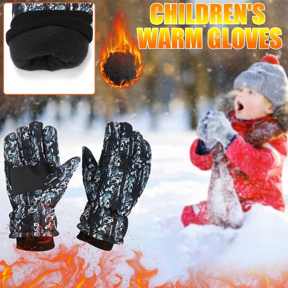 Children's Waterproof Winter Mittens For Cold Weather, Windproof Gloves For Boys And Girls Aged 4-8 For Outdoor Snow Activities