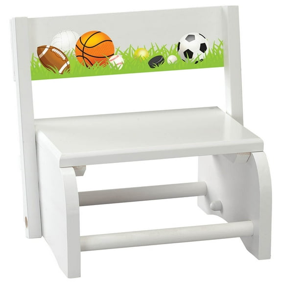 Children's White Sports Step Stool