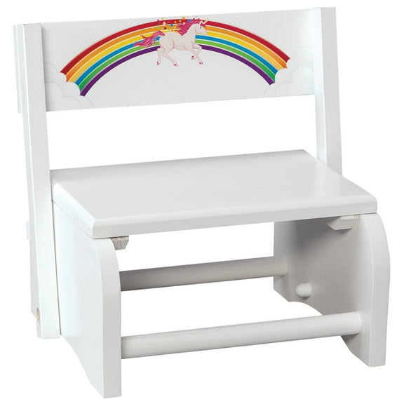Custom Children's White Unicorn Step Stool