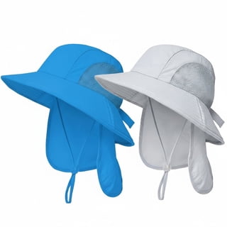 Children's Wide Brim Sun Hat with Neck Flap - UPF 50+ UV Protection Bucket Safari Hat for Outdoor Boys & Girls