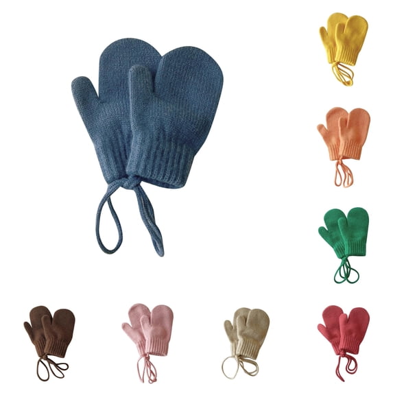 Children's Winter 2024 Candy Color Finger Halterneck Baby Mittens for ...
