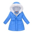 thumbnail image 1 of Children's Winter Coat Waterproof Rain Jacket Winter Boys And Girls Waist Long Collar Hooded Jacket Coat Winter Clothes Casual Fall Outfits, 1 of 8