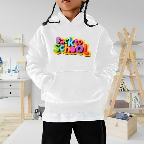 Children's Winter Fashion Festival Printed Solid Color Hoodless Long Sleeved Hoodie Casual And Comfortable Coat Hood Musically Sweatshirt for Girls Kids Hoodies for Him Clothes Kids Baby Boy Fall