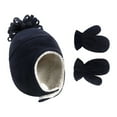 thumbnail image 1 of Children's Winter Hat and Gloves Set, 2-Piece Soft Fleece Warm Toddler Hat and Mittens, Solid Color Kids Cold Weather Beanie and Gloves, 9 Colors for Boys and Girls - Navy, 1 of 8