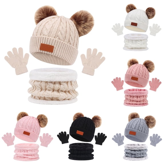 Children's Winter Hat Scarf Set Accessories for Toddler Baby Boys Girls Warm Outdoor Play
