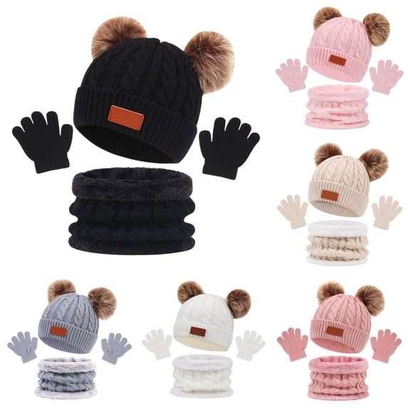 Children's Winter Hat Scarf Set Accessories for Toddler Baby Boys Girls Warm Outdoor Play