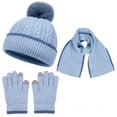 thumbnail image 1 of Children's Winter Hats Gloves Scarf Set, Knitted Lined Beanie Hat Scarf Mittens Set for Boys and Girls, 1 of 7