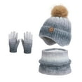 thumbnail image 1 of Children's Winter Hats Gloves Scarf Set, Warm Hat Gloves Knit Lined Neck Warmer Set for Ages 4-10 Years Boys Girls, 1 of 6