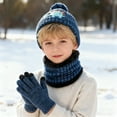 thumbnail image 1 of Children's Winter Hats Gloves and Neck Warmer Set, Children Beanies Hats Warm Lining Beanie for 2-8 Years Boys and Girls, 1 of 8
