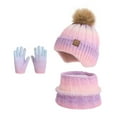 thumbnail image 1 of Children's Winter Hats Gloves and Scarf Set, Warm Hat Gloves Knit Lined Neck Warmer for Ages 4-10 Years Boys Girls, 1 of 4