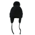 thumbnail image 1 of Children's Winter Hats Knitted Beanie Hat with Pompom Ear Flaps Cap Warm Lining Windproof Cap for Ages 1-6 Years Boys, 1 of 3