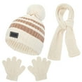 thumbnail image 1 of Children's Winter Hats Scarf Glove Set, Knitted Lined Beanie Hat Scarf Mittens Set for Boys Girls, 1 of 2