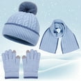 thumbnail image 1 of Children's Winter Hats Scarf Glove Set, Warm Lined Beanie Knit Scarf Mittens Set Christmas Gift for Boys and Girls, 1 of 6