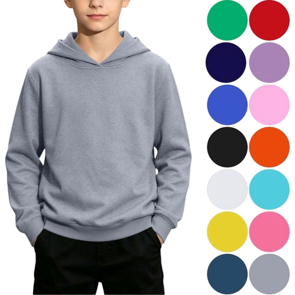 Children's Winter Hooded Solid Fashion Novel Hooded Long Sleeved Casual Loose And Thick Heavy Pullover Hooded Sweatshirt Top