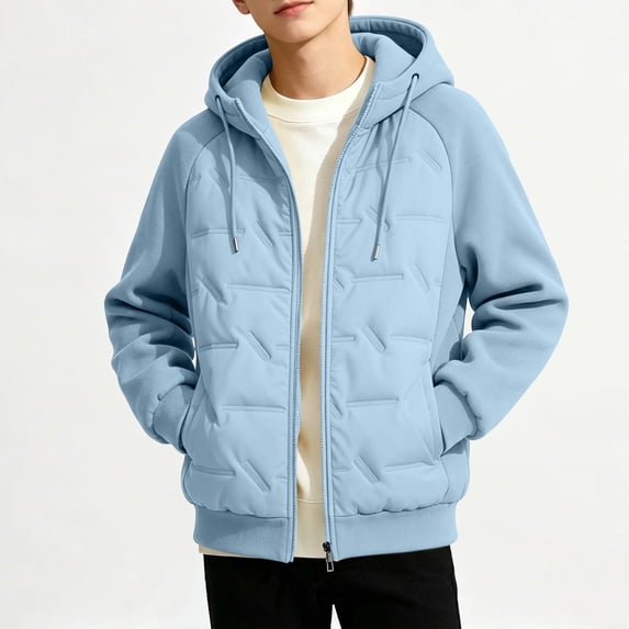 Children's Winter Hoodies Coats Solid Color Long Sleeve Casual Outwear Keep Warm Jackets