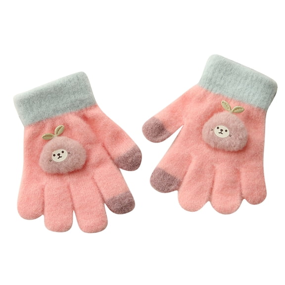 Children's Winter Knit Gloves Stretchy Warm Mittens for Boys and Girls Cold Weather Handwear Size:One Size