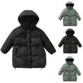 thumbnail image 1 of Children's Winter Puffer Coat Unisex Toddler 4-13Years Boys Girls Solid Color Long Sleeve Casual Sports Down Jacket Warm Thick Hooded Jacket for Kids, 1 of 6