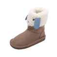 thumbnail image 1 of Children's Winter Sherpa Lined Boots Boys/Girls Animal Snow Shoes,Cream Size 12, 1 of 4