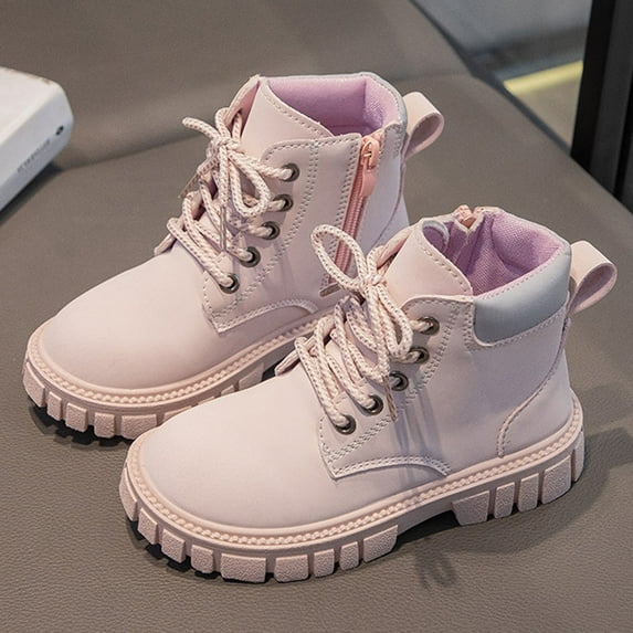 Children's Winter Solid-color Short Leather Boots British-style Boots boys dress shoes