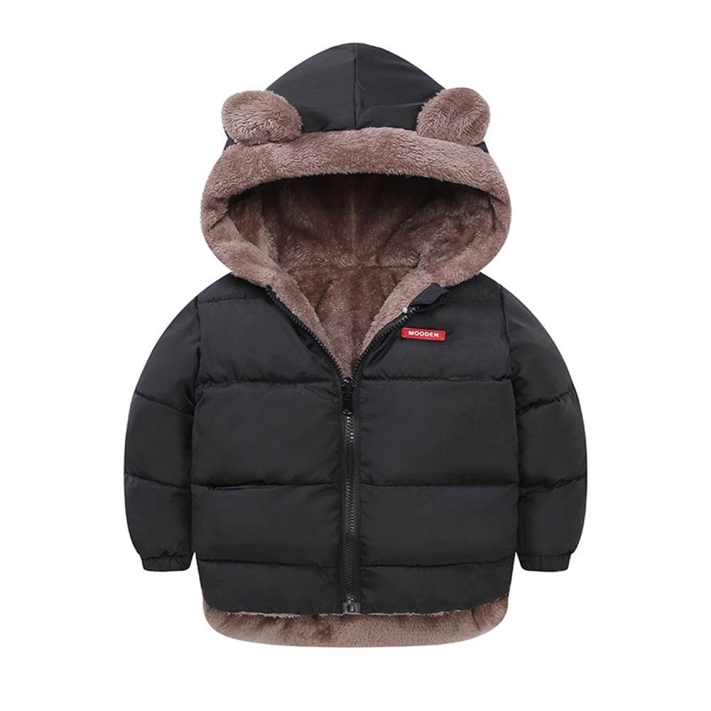Children's Winter Thicken Jacket Padded TwoSided Hooded Warm Coat For
