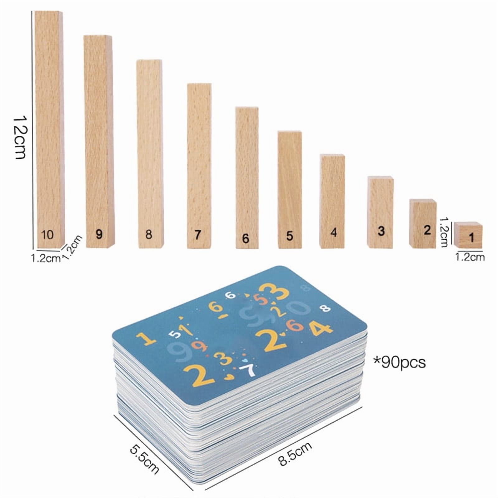 Children's Wooden Number Stick Cognitive Matching Addition Subtraction ...