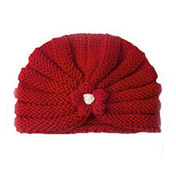 Children's Wool Headband Top Hat for Autumn and Winter - Solid Strawberry and Flower Design Hair Rope Accessories