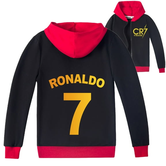 Children's Zipper Outerwear Jacket Sweatshirt Boys Girls Cristiano Ronaldo Hooded Sport Jacket Hoodies Clothings