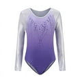 thumbnail image 1 of Children's ballet gymnastics suit dance practice clothes dance clothes girls Long sleeve diamond pattern body suit, 1 of 6