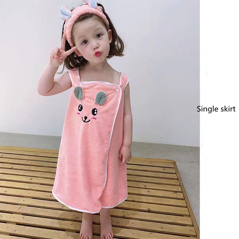 Children‘s bath towel bathrobe Wrap shower skirt Super soft children‘s