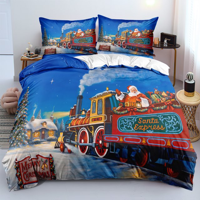 Children's cartoon train series digital printing bedding quilt cover