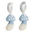 thumbnail image 1 of Children's complementary tableware-silicone spork set -304 stainless steel feeding spoon, 1 of 5