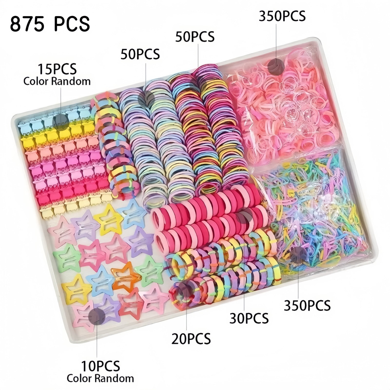 Children's hair clips, hair ties, hair accessories set box, elastic hair accessories set