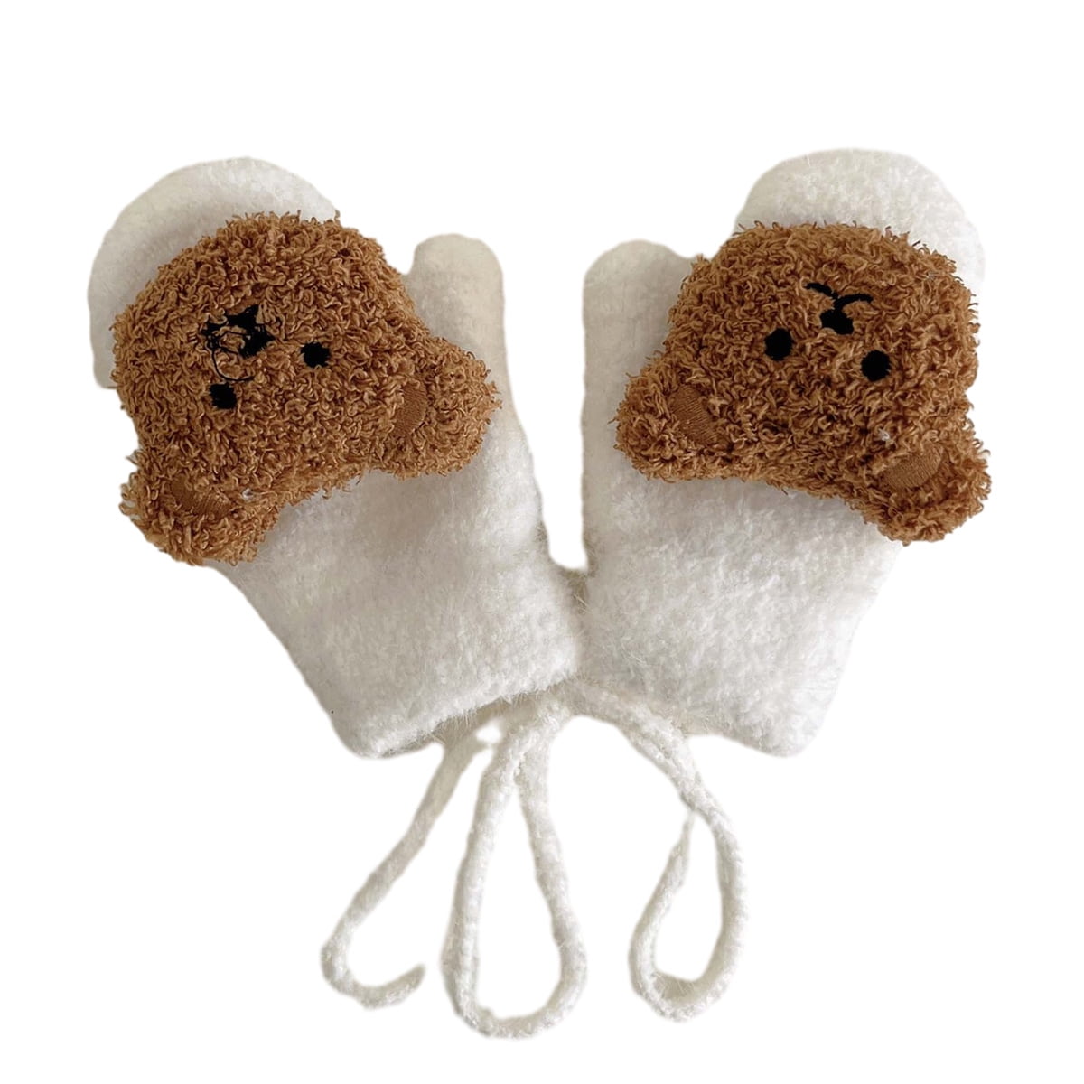 Childrens white mittens hotsell